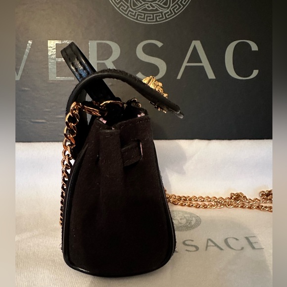 Versace Suede crystal embellished mini bag NEW ( AUTHENTIC) - Picture 13 of 16